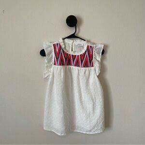 THML White Top with Pink and Purple Embroidery